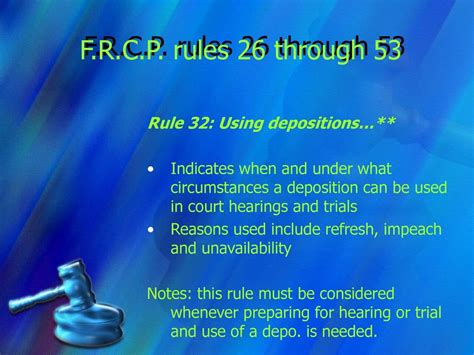 rule 32 que es|Rule 32. Using Depositions in Court Proceedings – Civil Procedure.